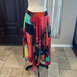 Lapis Multicolored Flare Skirt